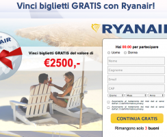 Concorso Vinci Biglietti Ryanair Gratis!